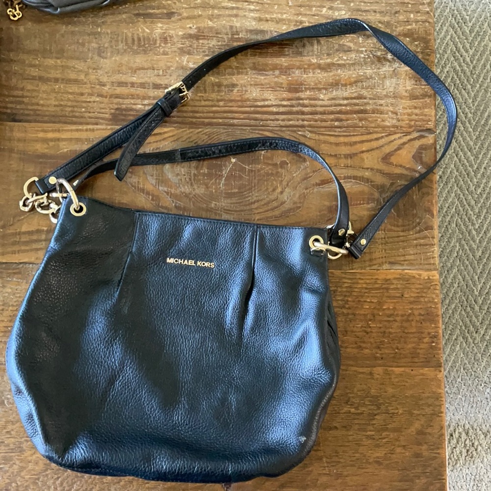 Large Michael Kors Black Leather Bag
